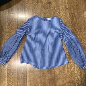 blue striped blouse
